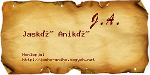 Jaskó Anikó névjegykártya